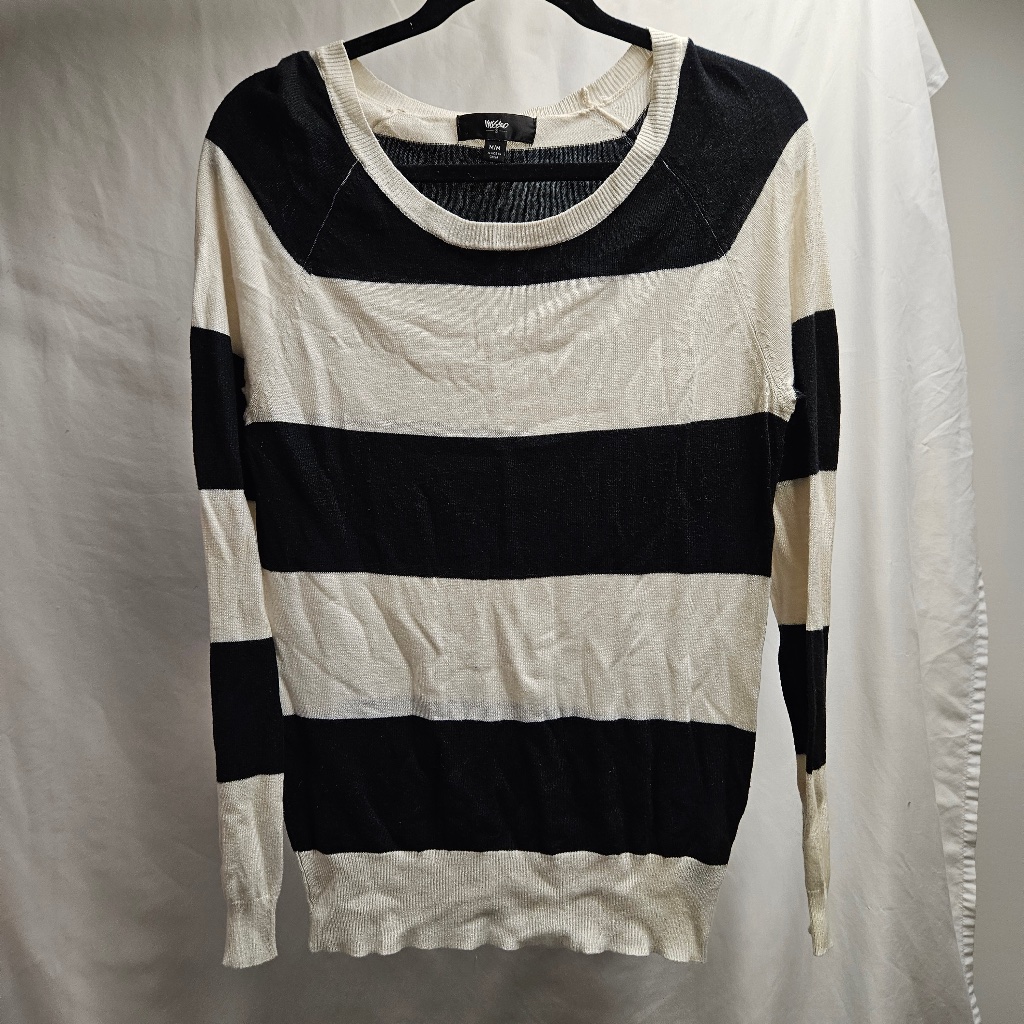 3for$25 Black & White Color Block Stripes Long Sleeve Top Shirt Sweater Mossimo